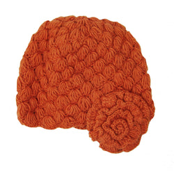 Mollie Cloche Hat w/Flower - Spice Handmade and Fair Trade