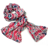 Pink Circles Polyester Scarf - Asha Handicrafts