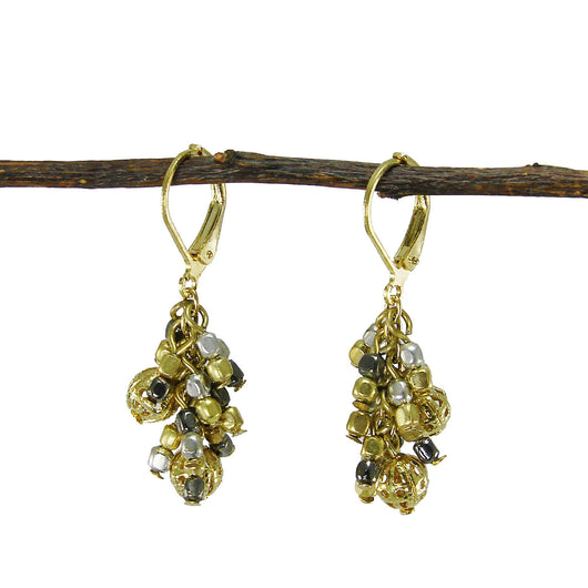 Metallic Mix Cluster Earrings - WorldFinds