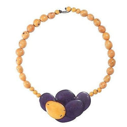 Isabela Seed and Tagua Necklace in Plum Handmade and Fair Trade