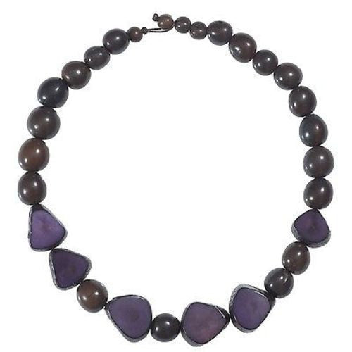 Gemma Tagua Necklace in Plum Handmade and Fair Trade