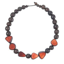 Gemma Tagua Necklace in Burgundy Handmade and Fair Trade