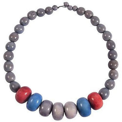 Tagua and Seed Manabi Necklace in Periwinkle Handmade and Fair Trade