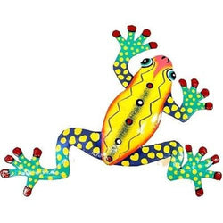 Ten Inch Metal Yellow Frog Handmade and Fair Trade