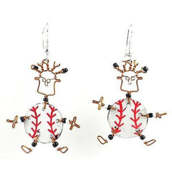 Dancing Girl Baseball Fanatic Earrings Handmade and Fair Trade