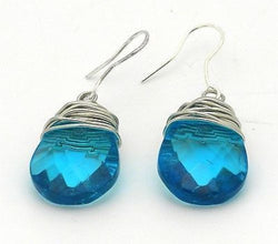 Silvertone Wrapped Raindrop Earrings Handmade and Fair Trade