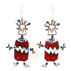 Dancing Girl Soda Can Earrings Handmade and Fair Trade