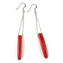 Tagua Nut Quille Earrings in Burgundy Handmade and Fair Trade