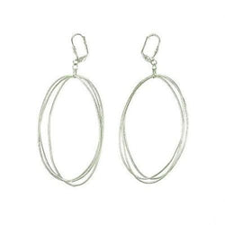 Edie Triple Oval Earrings in Silvertone Handmade and Fair Trade
