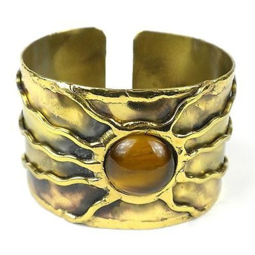 Gold Tiger Eye Sun Cuff Handmade and Fair Trade