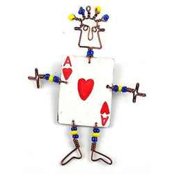 Dancing Girl Card Player Pin Handmade and Fair Trade