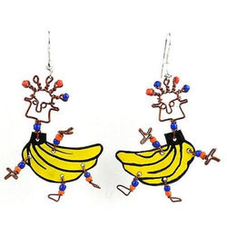 Dancing Girl Go Bananas Earrings Handmade and Fair Trade
