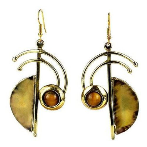Symphony Tiger Eye Earrings Handmade and Fair Trade