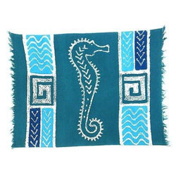 Handpainted Blue Seahorse Batiked Placemat Handmade and Fair Trade