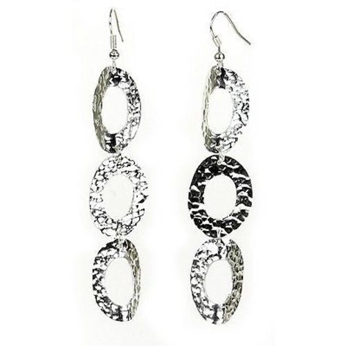 Large Silverplated Triple Oval Earrings Handmade and Fair Trade