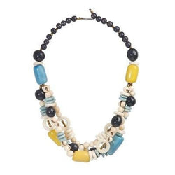 Tagua and Seed Miranda Necklace in Cream Handmade and Fair Trade