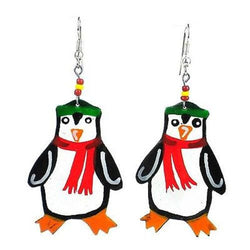 Painted Penguin Earrings Handmade and Fair Trade