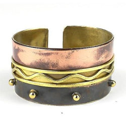 Trifecta Brass and Copper Cuff - Brass Images (C)