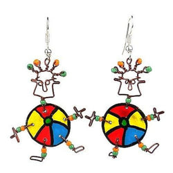 Dancing Girl Beach Ball Earrings Handmade and Fair Trade