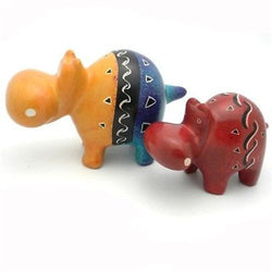 Soapstone Smiling Hippos Mother and Calf Handmade and Fair Trade