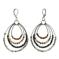Ombre Metallic Tiered Loop Earrings Handmade and Fair Trade