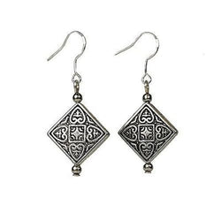 Tibetan Silver Overlay Symmetry Earrings Handmade and Fair Trade