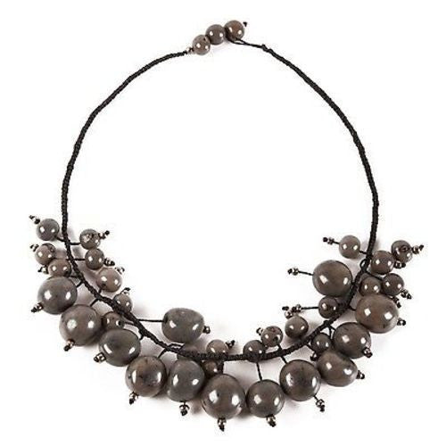 Cloud Forest Choker in Soft Gray Handmade and Fair Trade