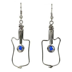 Handmade Silver Plated Wire Guitar Earrings Handmade and Fair Trade