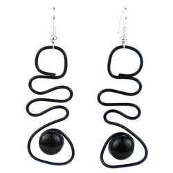 Enameled Wire and Black Glass Bead 
