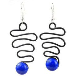 Enameled Wire and Blue Glass Bead 