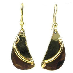 Brushstroke Brass Earrings Handmade and Fair Trade
