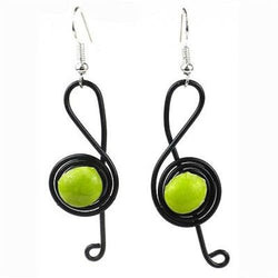 Enameled Wire and Green Glass Bead 