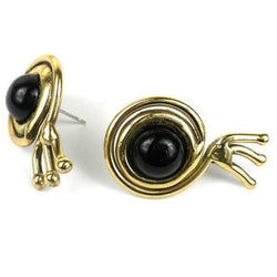 Onyx on Wing Stud Earrings Handmade and Fair Trade