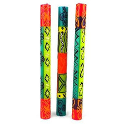 Set of Three Boxed Tall Hand-Painted Candles - Matuko Design Handmade and Fair Trade