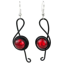 Enameled Wire and Red Glass Bead 