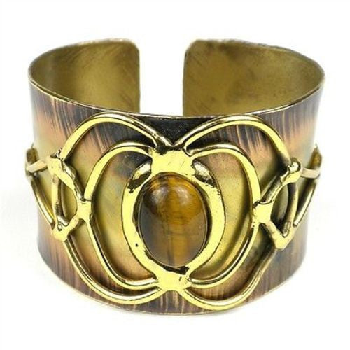 Tiger Eye Bloom Cuff Handmade and Fair Trade