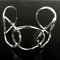 Silver Overlay Hammered Cuff - Circles Handmade and Fair Trade