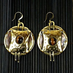 Tigers Eye Strength Earrings Handmade and Fair Trade