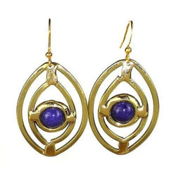 Purple Ellipse Brass Earrings Handmade and Fair Trade