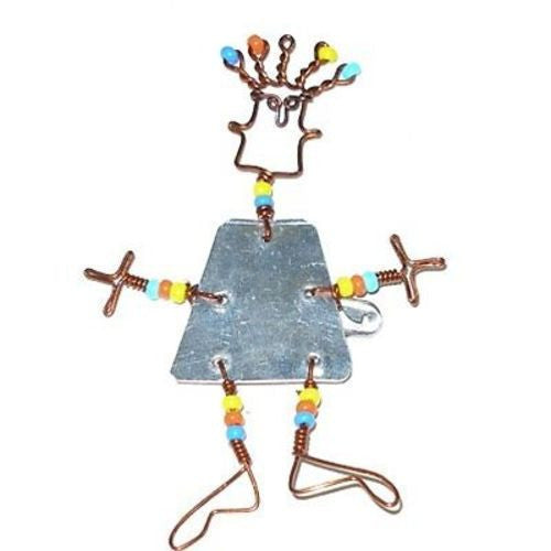 Dancing Girl Pin with Beads Handmade and Fair Trade