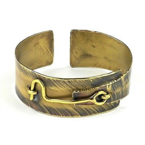 Hook and Eye Brass Cuff Handmade and Fair Trade