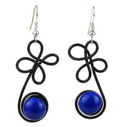 Enameled Wire and Blue Glass Bead 