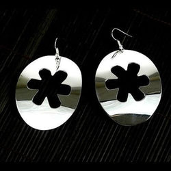 Large Silverplated Flower Cutout Earrings Handmade and Fair Trade