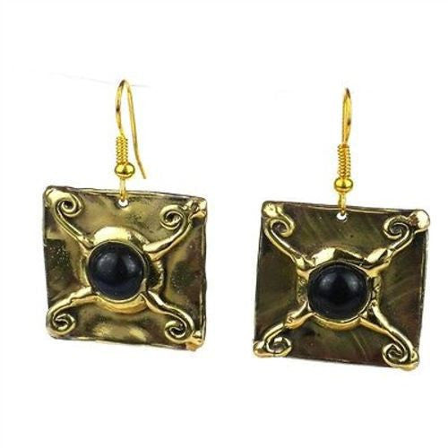X Squared Onyx Earrings Handmade and Fair Trade