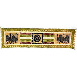 Horizontal Green Guinea Fowl Batik Handmade and Fair Trade