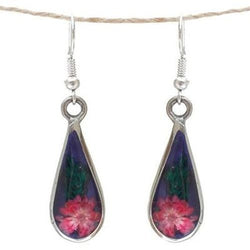 Red Flower Drop Earrings Handmade and Fair Trade