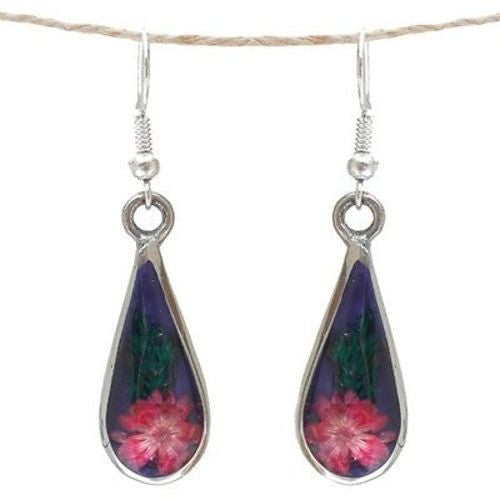 Red Flower Drop Earrings Handmade and Fair Trade