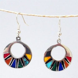 Mosaic Flat Hoop Earrings Handmade and Fair Trade