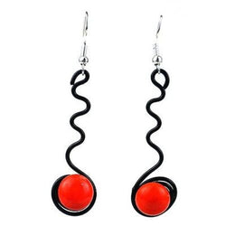 Enameled Wire and Orange Glass Bead 