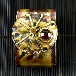 Crystal Sunburst Brass Cuff Handmade and Fair Trade